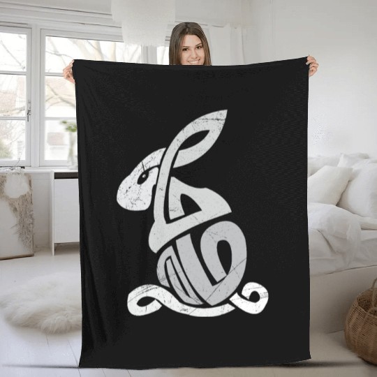 Celtic Symbols Bunny Celtic Knot Gift Idea Fleece Blankets