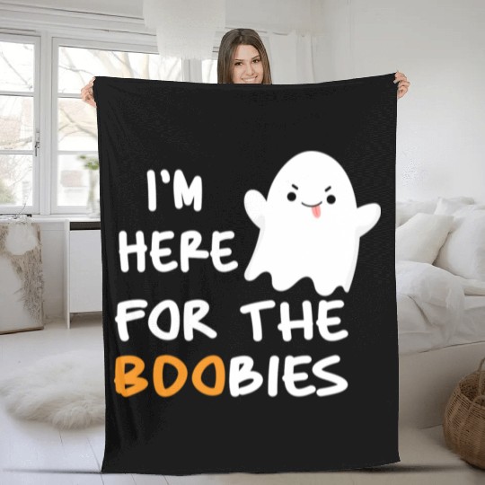 I'm Here For the Boobies Funny Baby Halloween Fleece Blankets