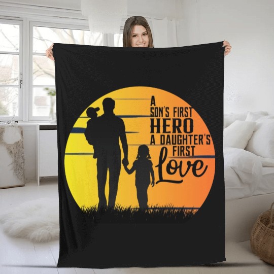 BEST DAD/FATHER relationship with SON & DAUGHTER Fleece Blankets