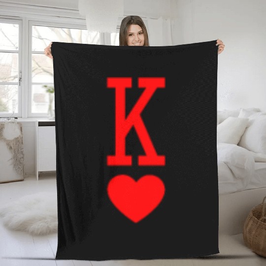 King of Hearts King Queen Couple Halloween Costume Fleece Blankets