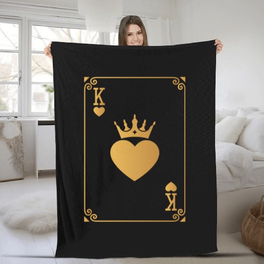 King of Hearts King Queen Couple Halloween Costume Fleece Blankets