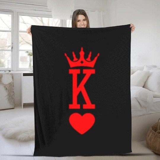King of Hearts King Queen Couple Halloween Costume Fleece Blankets