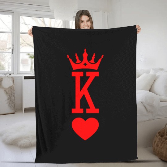 King of Hearts King Queen Couple Halloween Costume Fleece Blankets