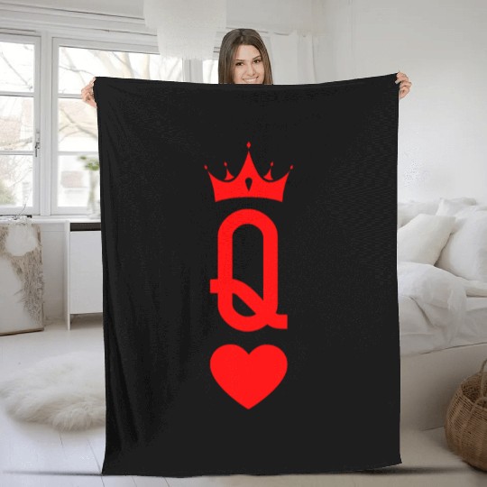 Queen of Heart King Queen Couple Halloween Costume Fleece Blankets