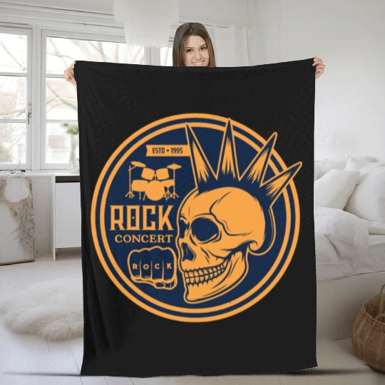 Heavy rock and punk music Fleece Blankets