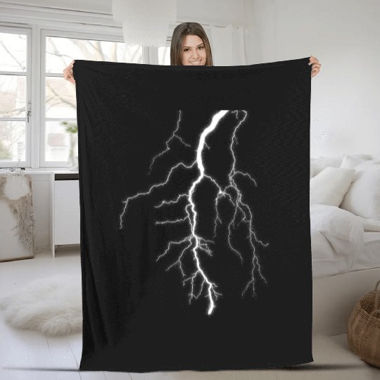 Thunder Storm Design Lightning Bolt Fleece Blankets