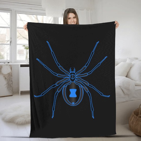 Black Widow Blue Design Fleece Blankets