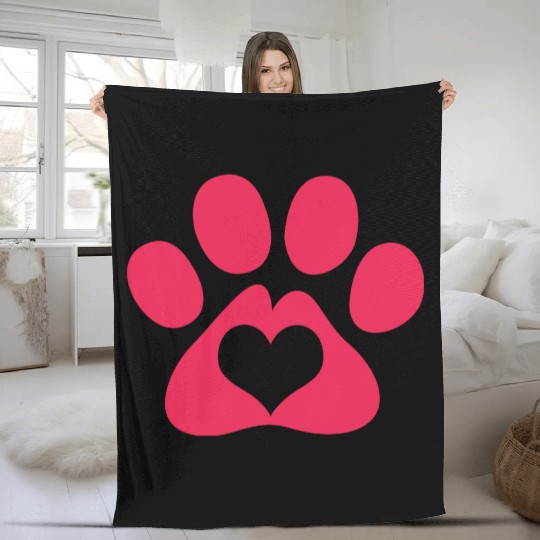 Dog Paw Adopt A Pet Dog Rescue Fleece Blankets