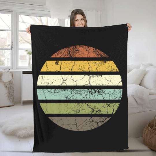 Retro Vintage Sunset Fleece Blankets