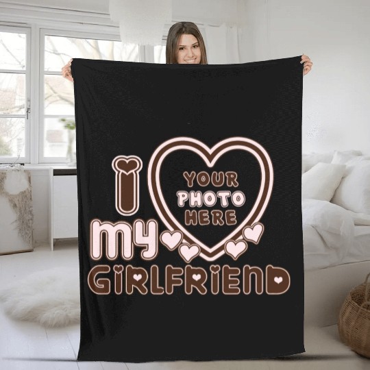 I love my girlfriend for mens boy Fleece Blankets