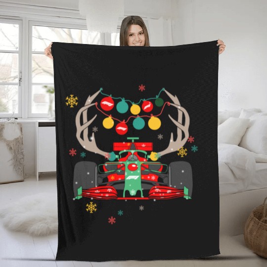 Formula Racing Christmas Lights Fleece Blankets