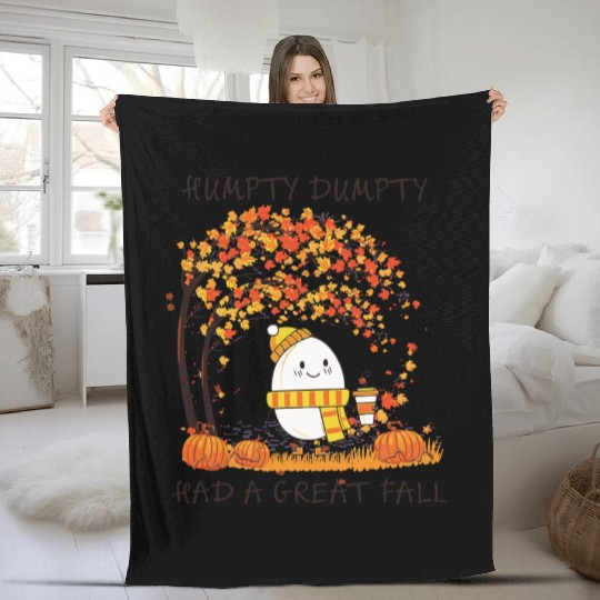 Humpty Dumpty Had A Great Fall Thanksgiving Autumn Fleece Blankets
