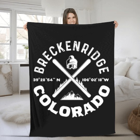 Breckenridge Colorado, Skiing Fleece Blankets
