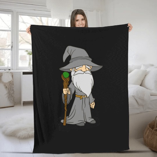 The Adventuring Wizard Fleece Blankets