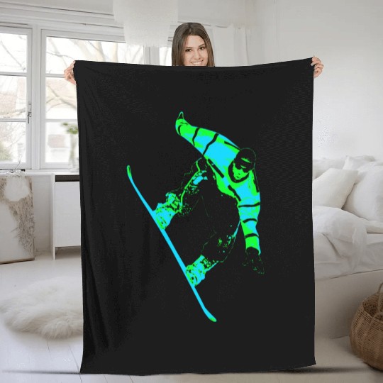 Snowboard Snowboarding Snowboarder Fleece Blankets