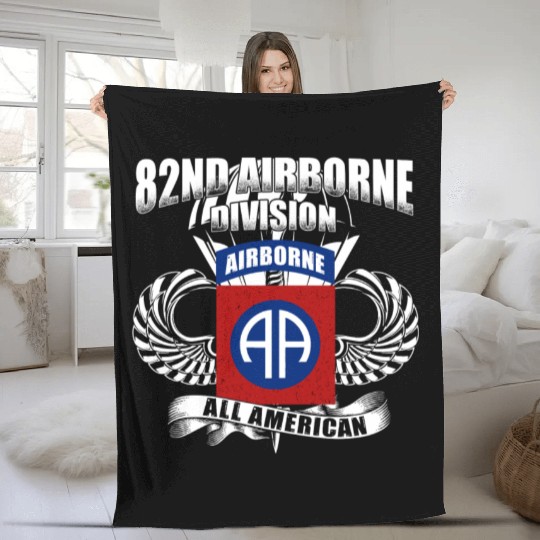 82nd Airborne Division US Army Fleece Blankets