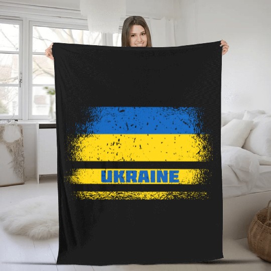 Ukraine vintage flag Fleece Blankets