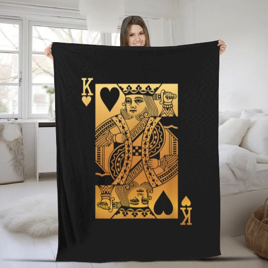 King of Hearts Card 5884 Fleece Blankets