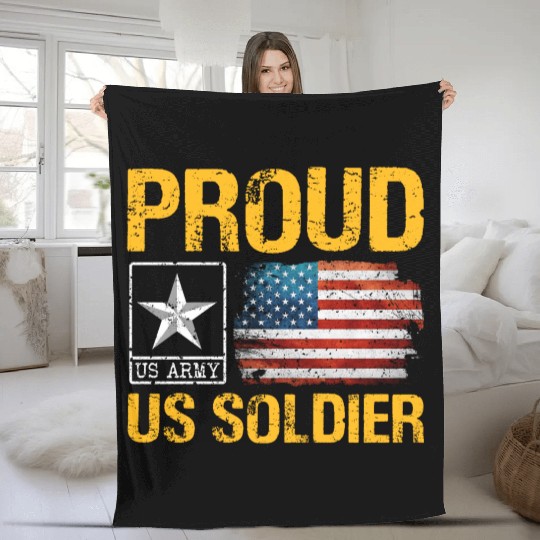 Proud Army Son Army Mom US Army Memorial Day Fleece Blankets