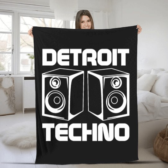 Detroit Techno House Music Festival Style Love Fleece Blankets