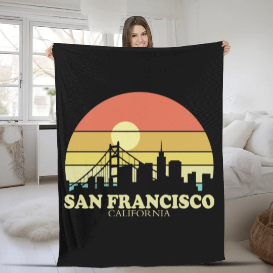 San Francisco Sunset Fleece Blankets