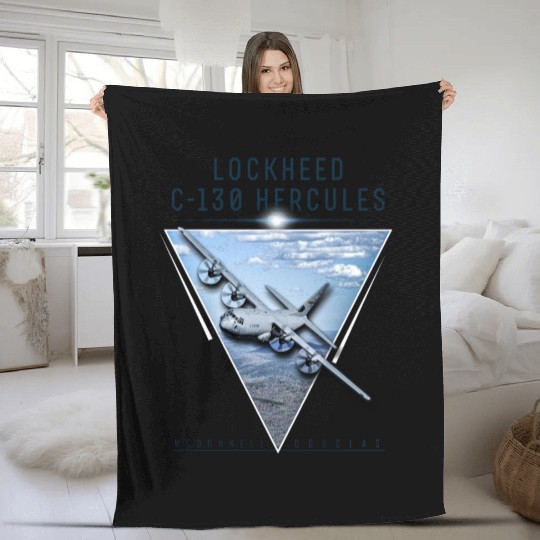 Lockheed C 130 Hercules Fleece Blankets