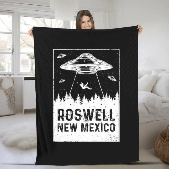 Roswell New Mexico UFO Alien Fleece Blankets