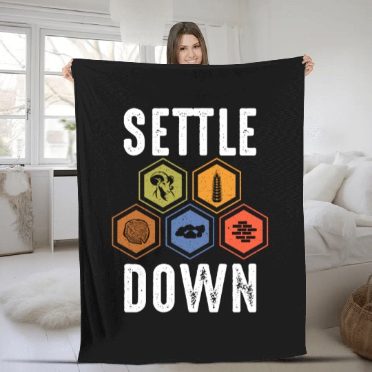 Settle Down Board Game Night Settle Trade Build Fleece Blankets