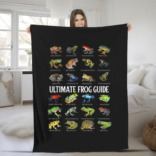 Funny Frog Lovers For Kids Ultimate Frog Guide Fleece Blankets