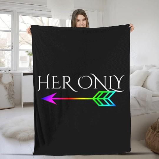 Cute Gay Couple Lesbian Valentines Day T Her Only Fleece Blankets