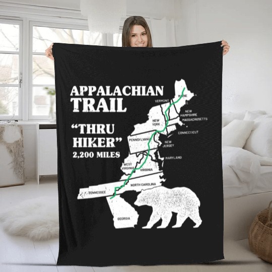 Thruh Hiker, Appalachian Trail - US Trail Fleece Blankets