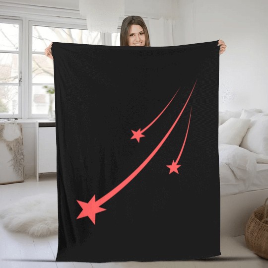 Stars Oranges Design Fleece Blankets