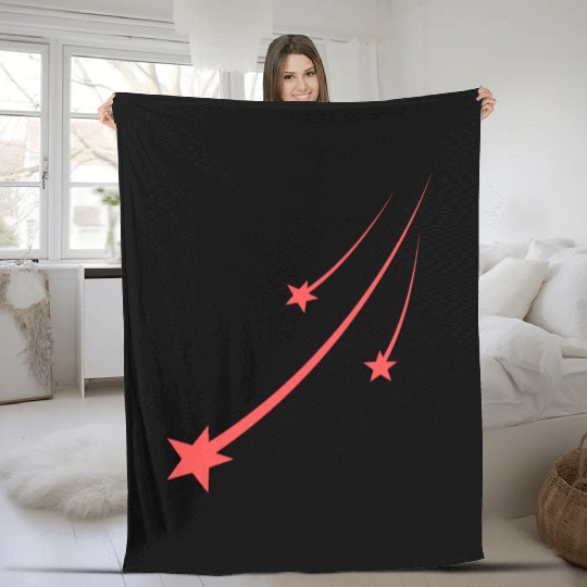 Stars Oranges Design Fleece Blankets