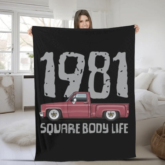 1981 Square Body Life Carmine Fleece Blankets