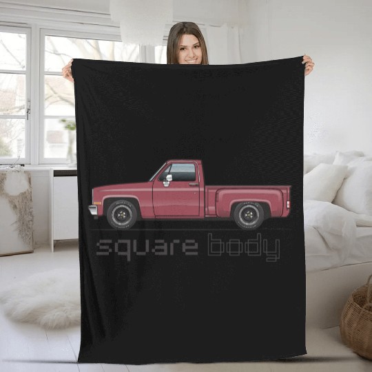Square Body Carmine Fleece Blankets