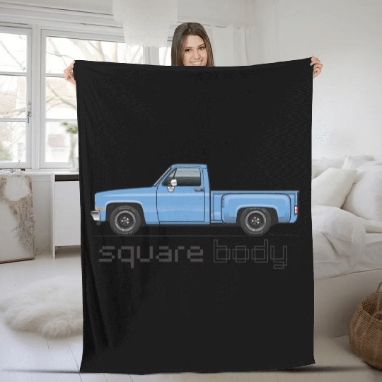 Square Body Light Blue Fleece Blankets