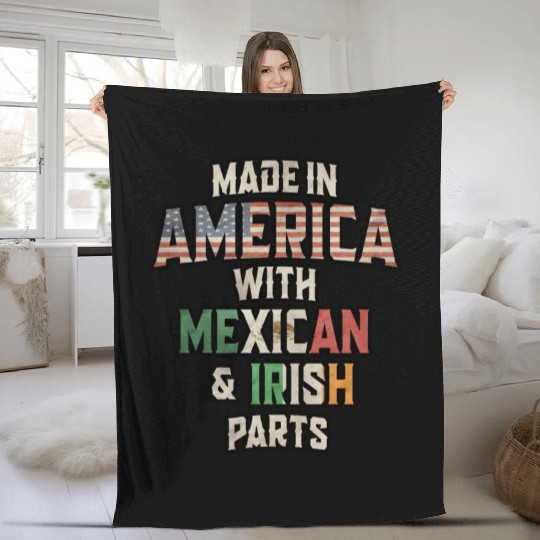 Mexican And Irish Made In America Mix Heritage Vin Fleece Blankets