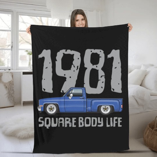 1981 Square Body Life Bright Blue Fleece Blankets