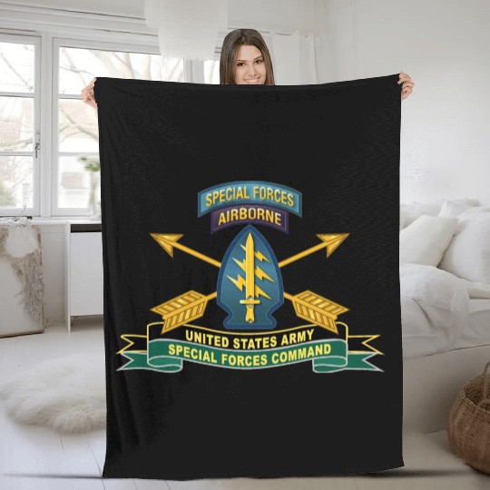 Army US Army Special Forces Command SSI Fleece Blankets