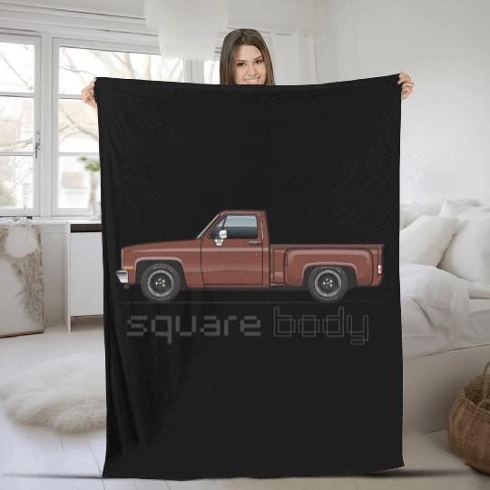 Square Body Dark Brown Fleece Blankets