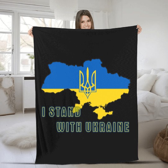 I Stand With Ukraine Fleece Blankets