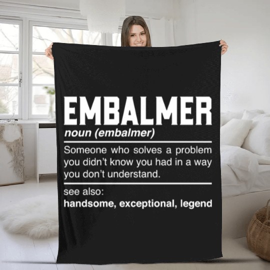 Embalmer Definition Design - Mortician Funeral Fleece Blankets