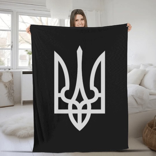 Ukraine coat of arms Fleece Blankets