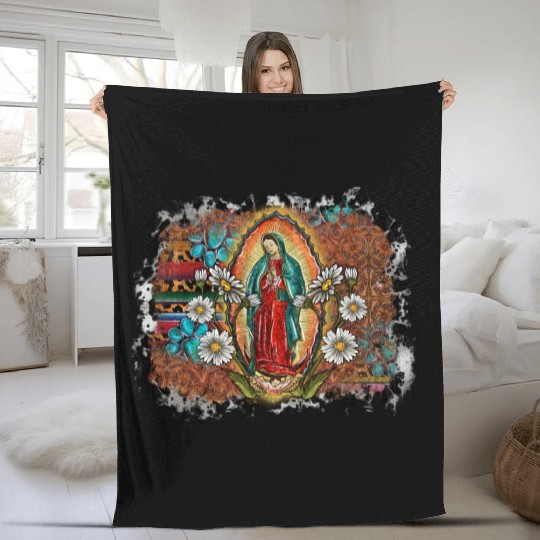Virgin Mary Fleece Blankets