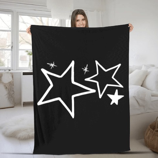 Stars White Fleece Blankets