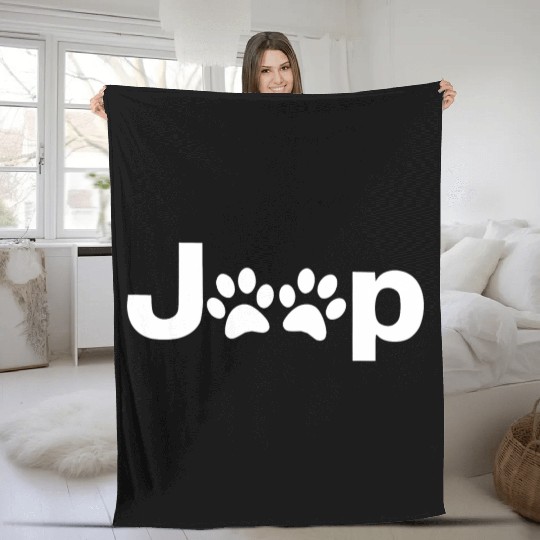 Funny Jeep Gift for Women Jeep Paw Fleece Blankets Jeep Girl