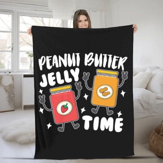Peanni Butter Jelly Time Friend Peanut Strawberry Fleece Blankets