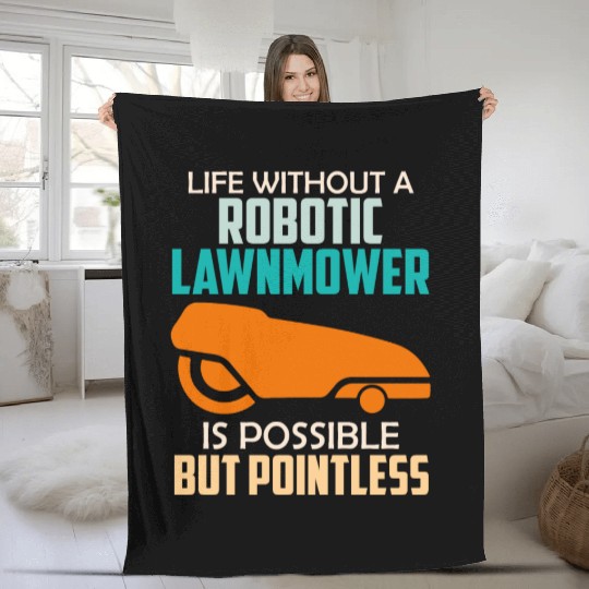 Lawn mowing robot Robot mower Fleece Blankets