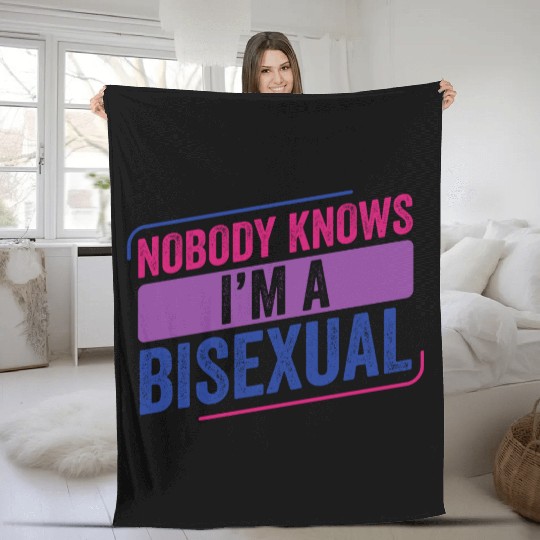 Nobody Knows Bi Pride Bisexual Bisexuality Flag Fleece Blankets
