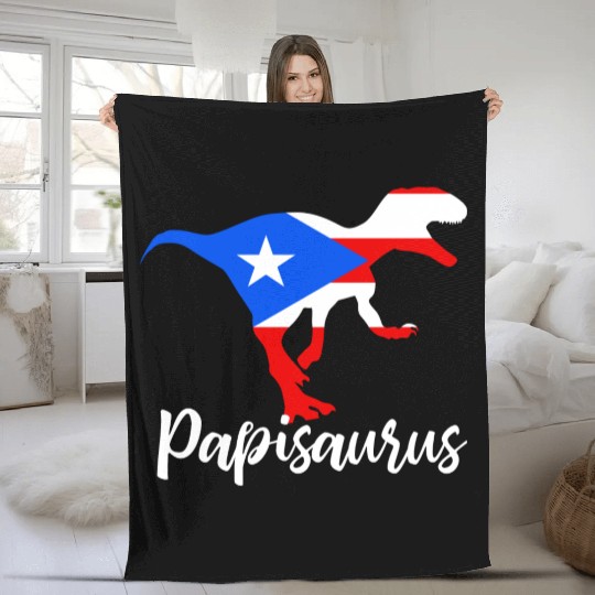 Papisaurus Puertorican Dinosaur Design Fleece Blankets